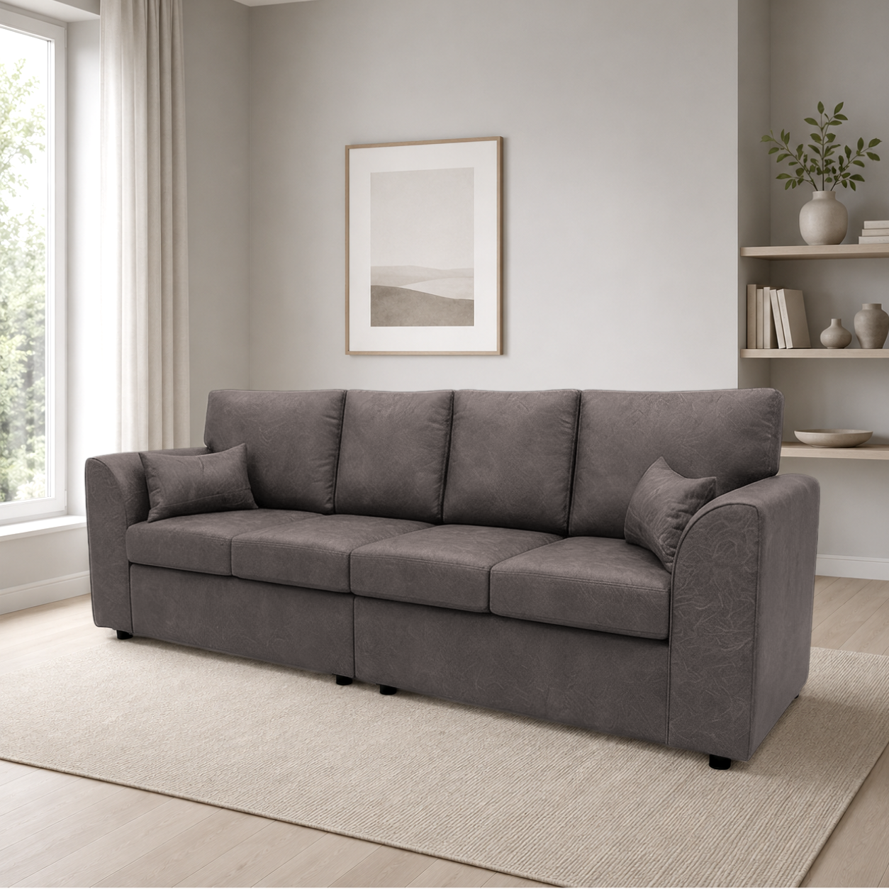 Dylan 4 Seater Suede Leather